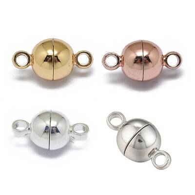 Rack Plating Brass Magnetic Clasps with Loops