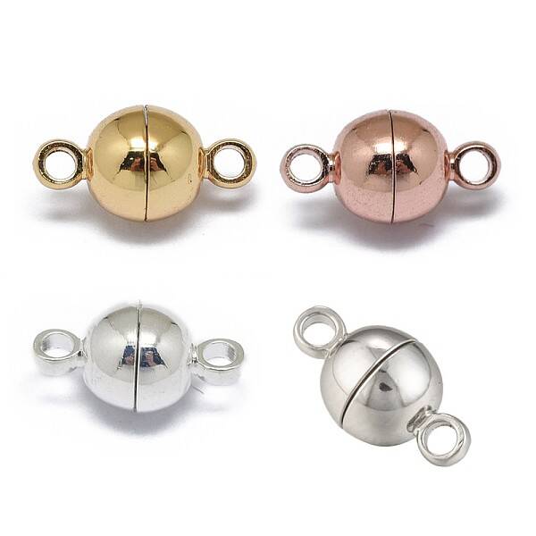 Rack Plating Brass Magnetic Clasps with Loops