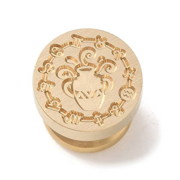 Golden Plated Round Shaped Wax Seal Brass Stamp Head