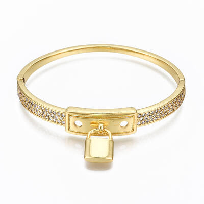 Brass Micro Pave Cubic Zirconia Bangles