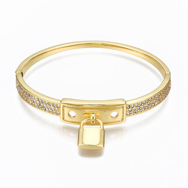 Brass Micro Pave Cubic Zirconia Bangles