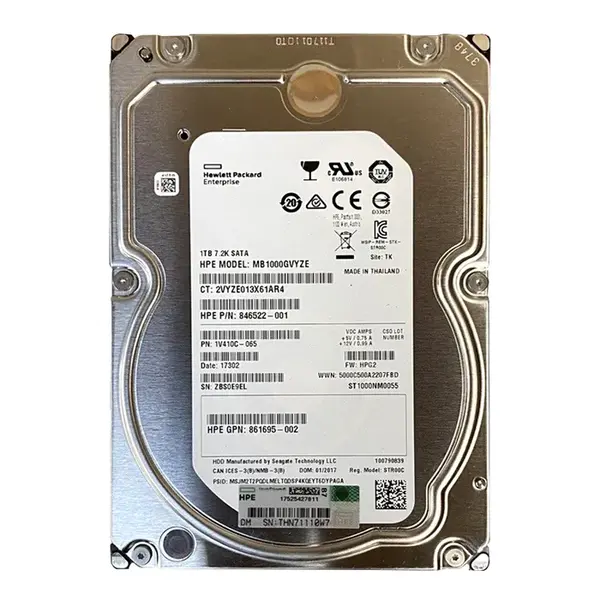 846522-001 HP 1TB 7200RPM SATA 6Gb/s 3.5-inch Hard Drive
