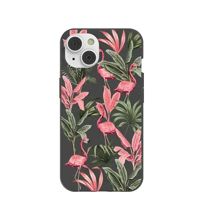 Black Flamingo Party iPhone 14/16e Case