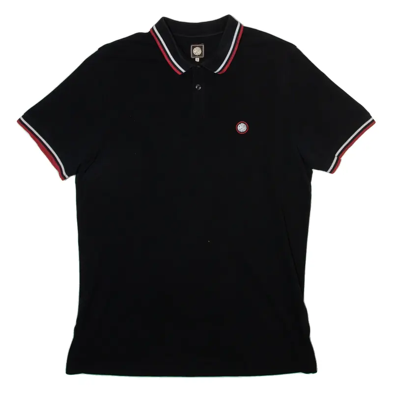 PRETTY GREEN Mens Polo Shirt Black L