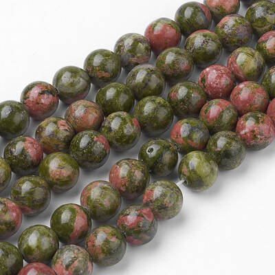 Natural Unakite Bead Strands