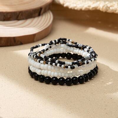 Bohemian Glass Beaded Stretch Bracelet Sets