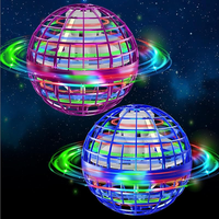 Purple Flying Orb Ball - Colorful LED Hover Drone Toy with Boomerang Function, Interactive Self-Levitating Fidget Spinner for...