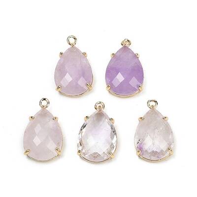 Natural Amethyst Faceted Pendants