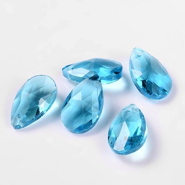 Faceted Teardrop Glass Pendants