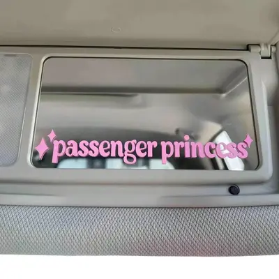 Car Rear View Mirror Decal Sticker, Letter Pattern Car Decal, Car Interior Decoration Accessories, Windshield Sticker, Car De...