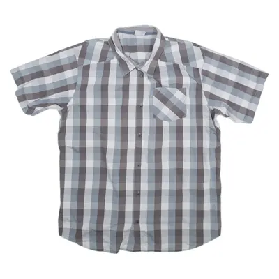 COLUMBIA Mens Shirt Grey Gingham 2XL