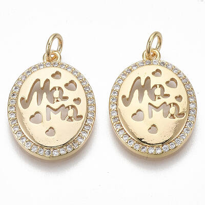 Brass Micro Pave Clear Cubic Zirconia Pendants