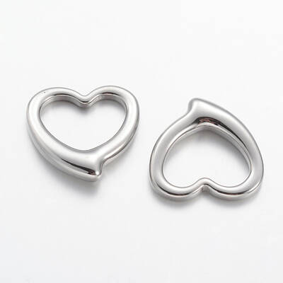 Tarnish Resistant 201 Stainless Steel Open Heart Pendants