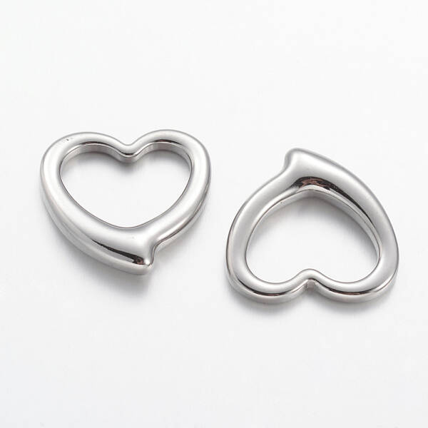 Tarnish Resistant 201 Stainless Steel Open Heart Pendants
