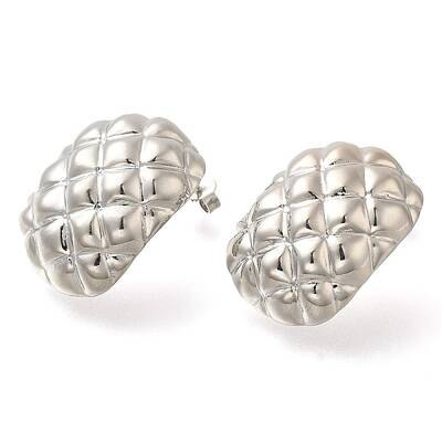 Rack Plating Rectangle Brass Stud Earrings