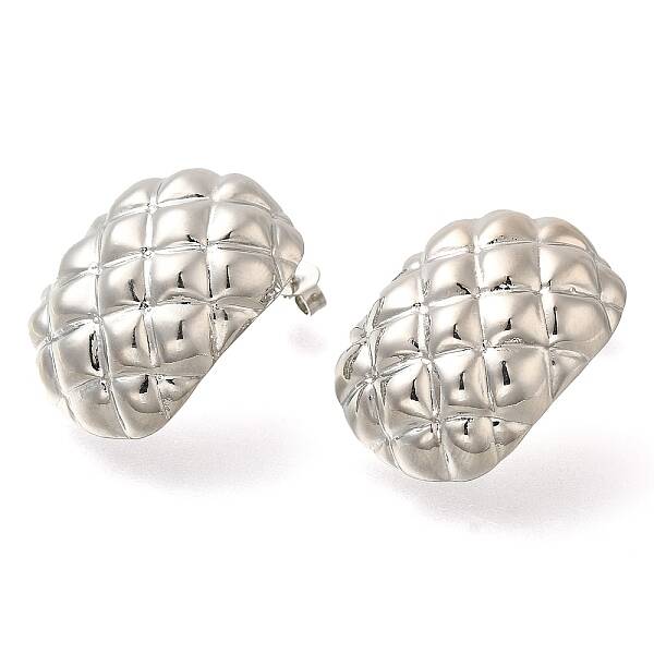 Rack Plating Rectangle Brass Stud Earrings