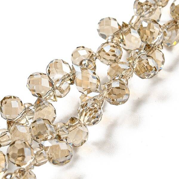 Electroplate Transparent Glass Beads Strands