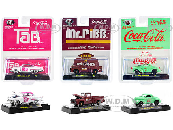 Sodas Set of 3 pieces Release 19 Limited Edition to 8750 pieces Worldwide 1/64 Diecast Model Cars by M2 Machines