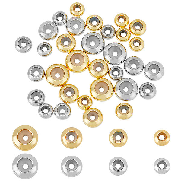 40Pcs 8 Style Brass Beads