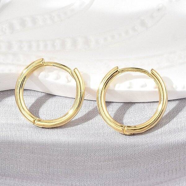 Brass Huggie Hoop Earrings