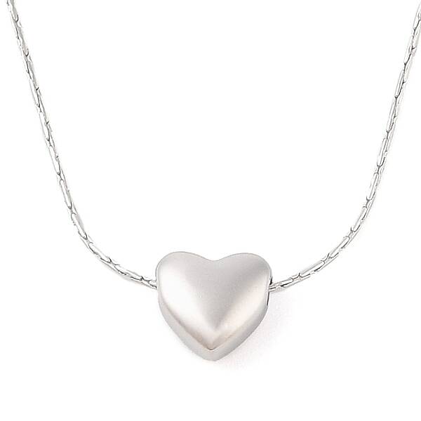 Non-Tarnish 304 Stainless Steel Boston Link Chain Heart Pendant Necklaces for Women