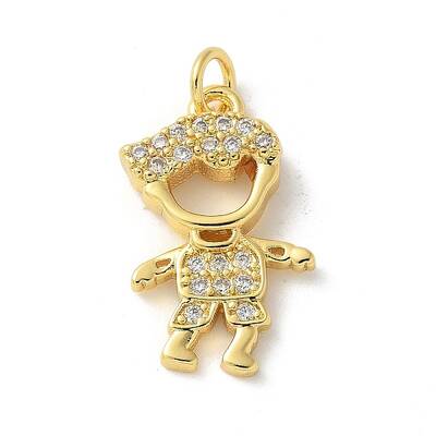 Brass Micro Pave Cubic Zirconia Pendants