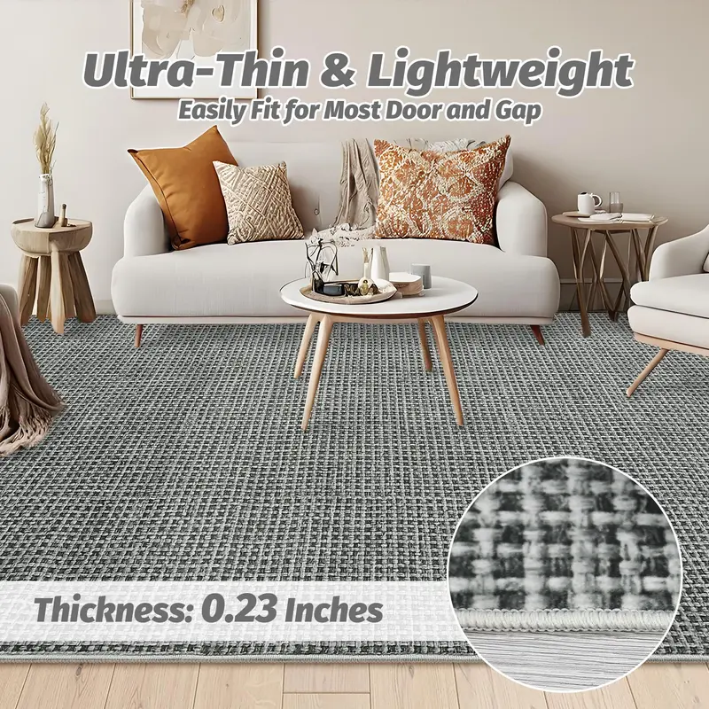 Garvee Washable Area Rug 5'x7' Rugs for Living Room, Soft Ultra Thin Dining Room Rugs Bedroom Rug, Boho Waffle Print Indoor T...