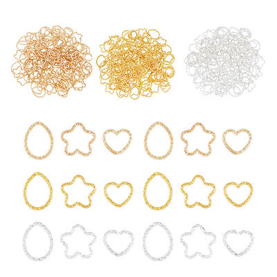 9 Bags 9 Style Iron Open Linking Rings