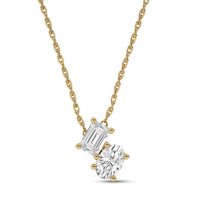 Two Entwined Souls Lab Grown Diamond Necklace | 14K Yellow Gold 2 ct. tw.