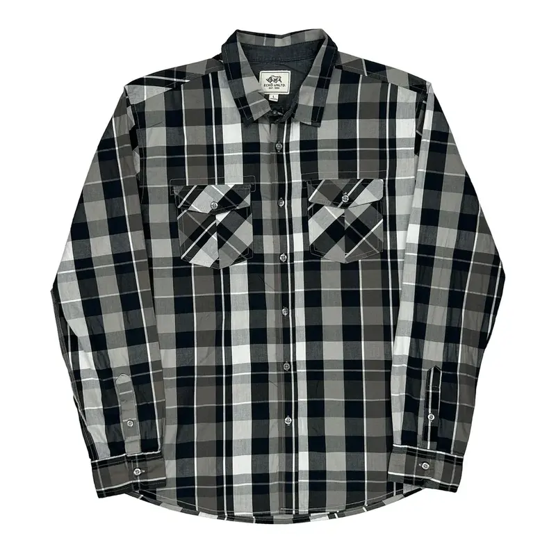 Ecko Unltd Checked Flannel Shirt - Large Black Cotton | Size: large