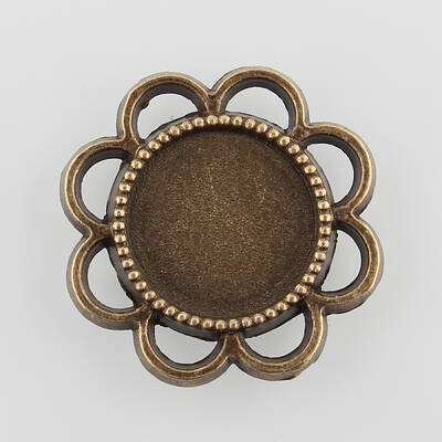 Flower Alloy Cabochon Settings