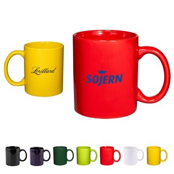 144 Customized 11oz Basic C Handle Ceramic Mug - Stoneware