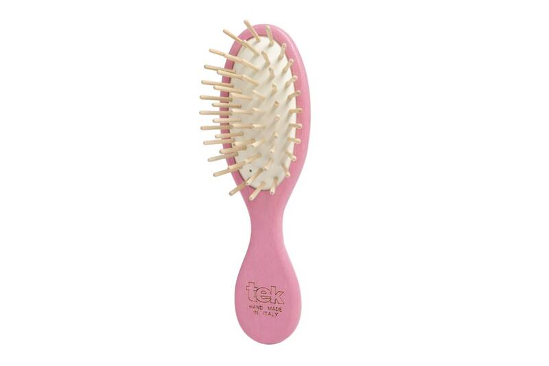 Tek - Pink Mini Oval Brush | Gentle on Scalp & Hair