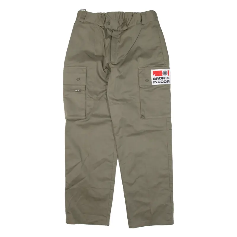 Cargo Mens Trousers Green Relaxed Straight W30 L29