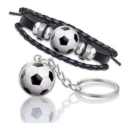 Glass Football Jewelry Set