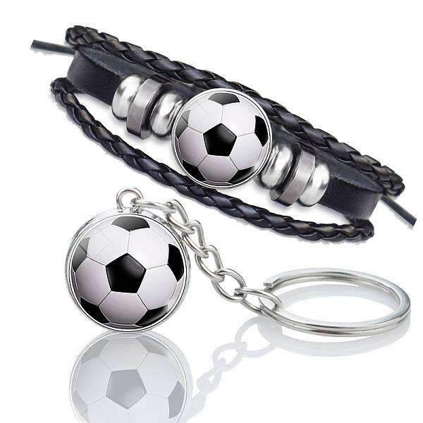 Glass Football Jewelry Set