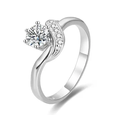 Beneto Silver ring with zirconia AGG345 - Circuit: 52 mm