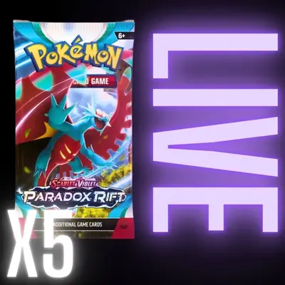 5 PACK BUNDLE Pokémon Paradox Rift Booster Pack Card Game