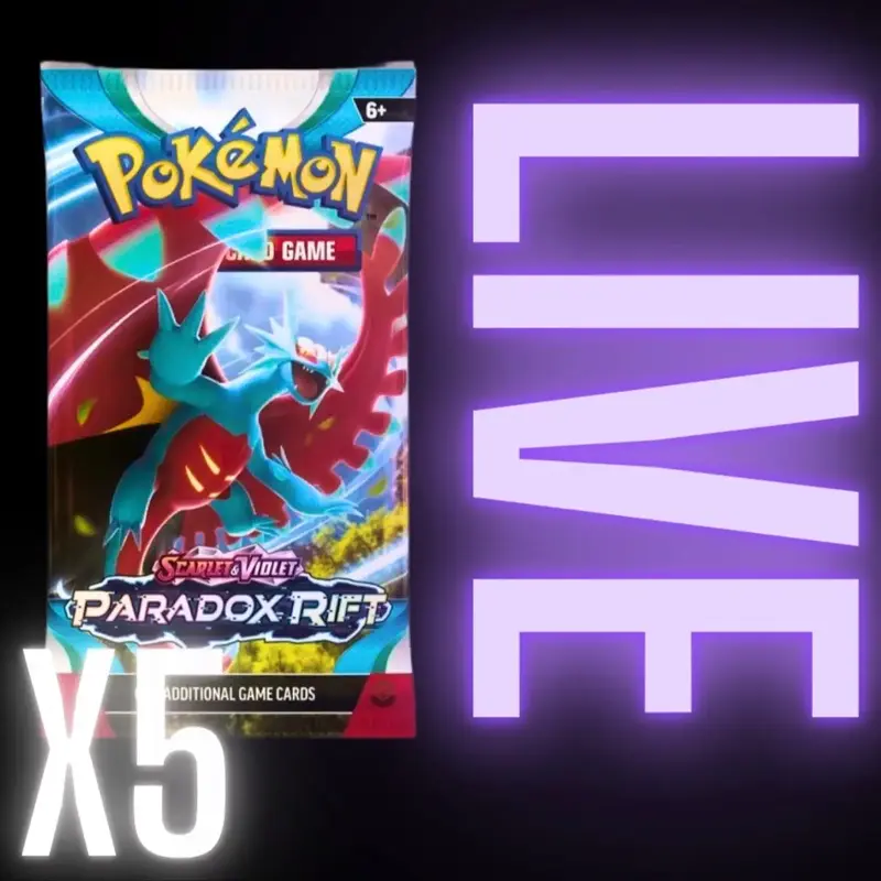 5 PACK BUNDLE Pokémon Paradox Rift Booster Pack Card Game