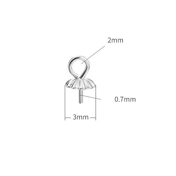 Anti-Tarnish Rhodium Plated 925 Sterling Silver Cup Peg Bails