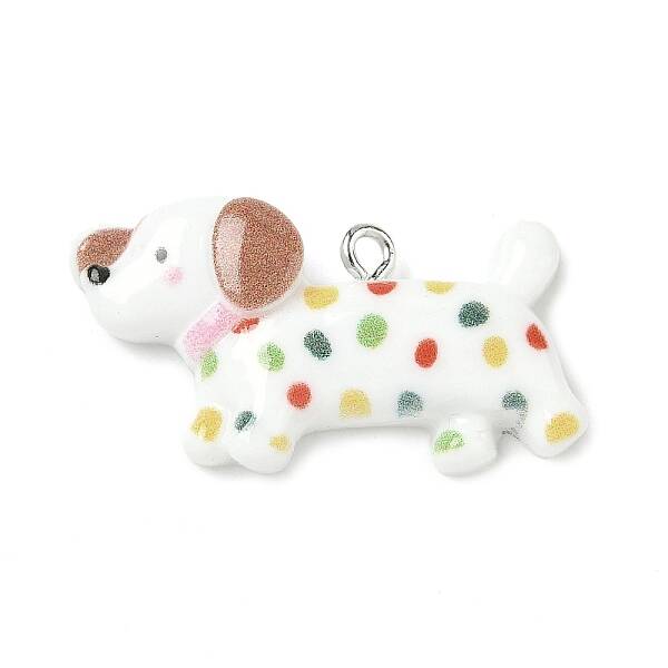 Opaque Resin Cute Dog Pendants