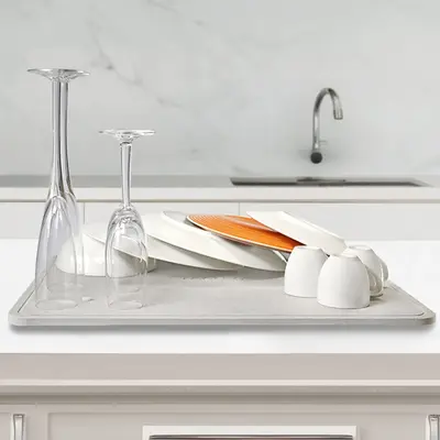 Stone Dish Drying Mat | DryPad - Momo Lifestyle - Absorbent Kitchenware Minimalist Organic Mineral