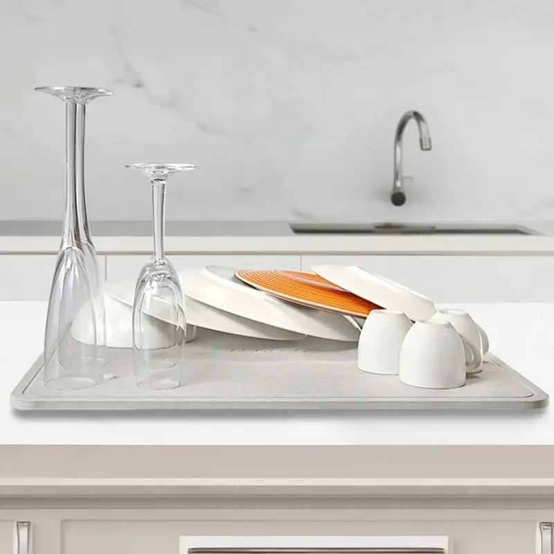 Stone Dish Drying Mat | DryPad - Momo Lifestyle - Absorbent Kitchenware Minimalist Organic Mineral