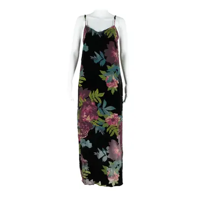 MONSOON Womens Maxi Dress Black Viscose Floral Sleeveless Long UK 10