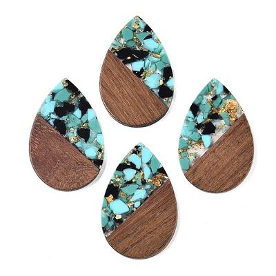 Transparent Resin & Walnut Wood Big Pendants