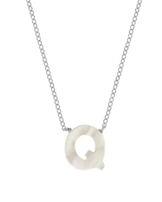 Dawn Initial Necklace | Metal Color: Silver | Style: Q