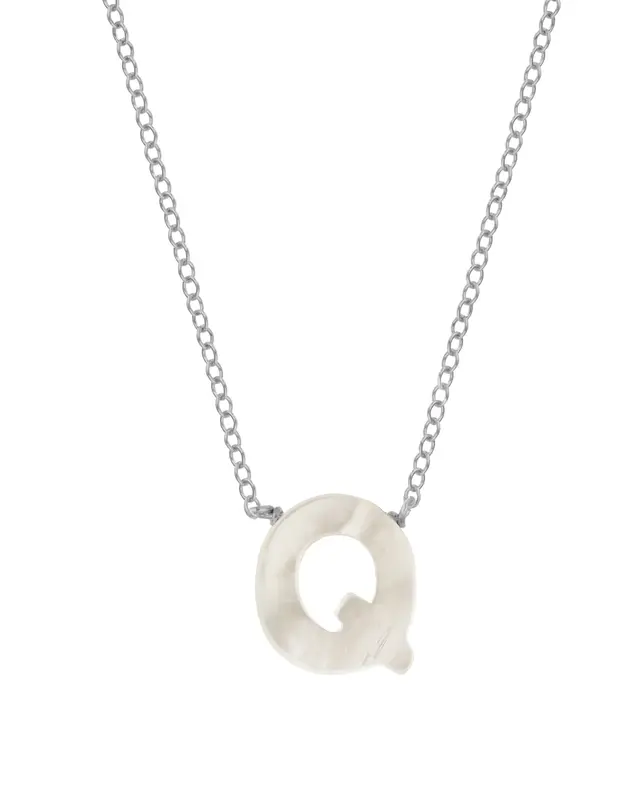 Dawn Initial Necklace | Metal Color: Silver | Style: Q