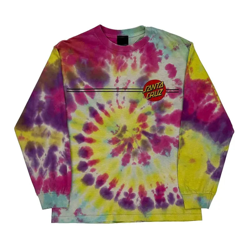 Santa Cruz Tie-Dye Long Sleeve T-Shirt - Medium Multicoloured Cotton