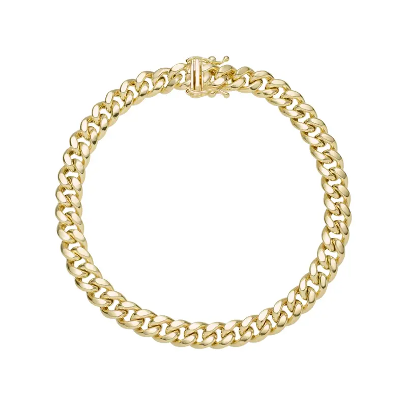 14K Gold Miami Cuban Link Chain Anklet 3mm