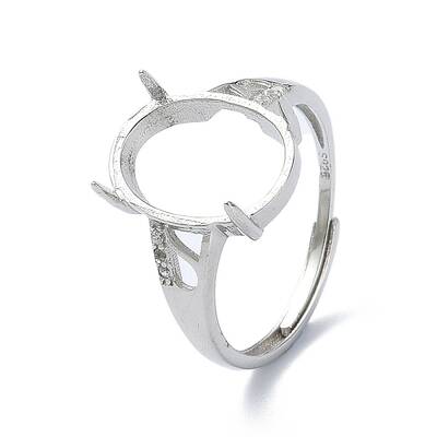 Adjustable 925 Sterling Silver Ring Components